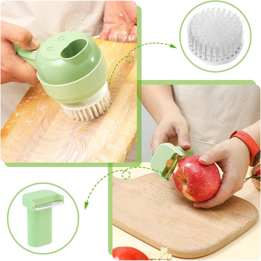 Coupe-Légumes Électrique 4 en 1 – Portable, Rechargeable et Multifonction